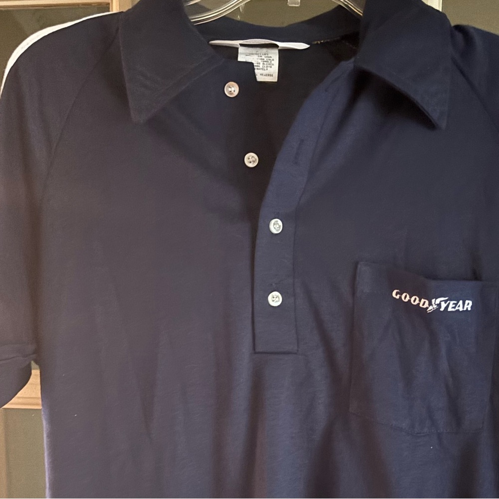 Vintage Goodyear Official Racing Apparel size medium polo shirt. 50/50 poly/cott